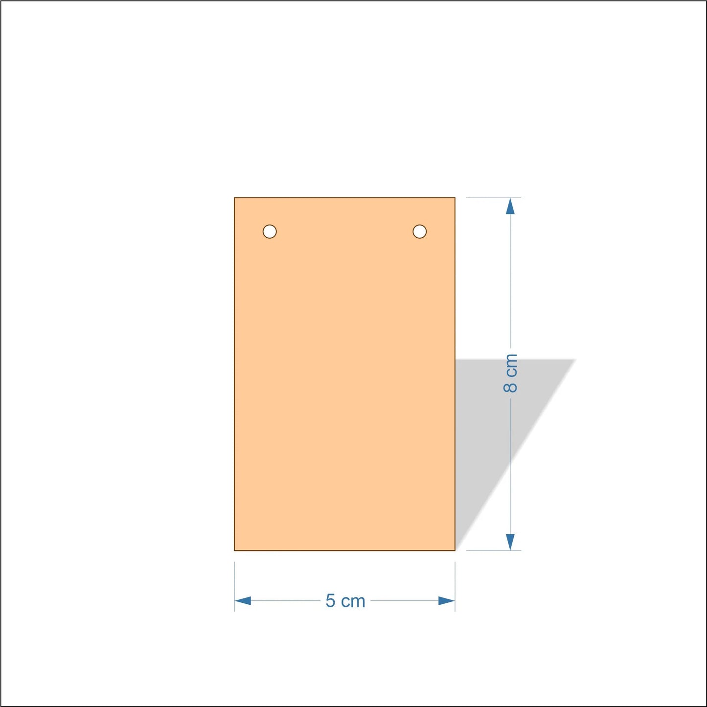 5 cm Wide Blank board plaques with square corners - plywood