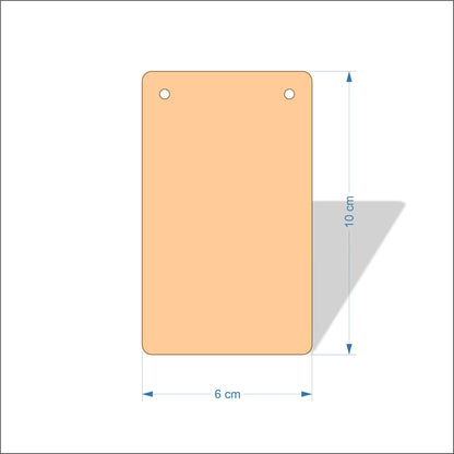 6 cm Wide Blank board plaques with rounded corners - plywood