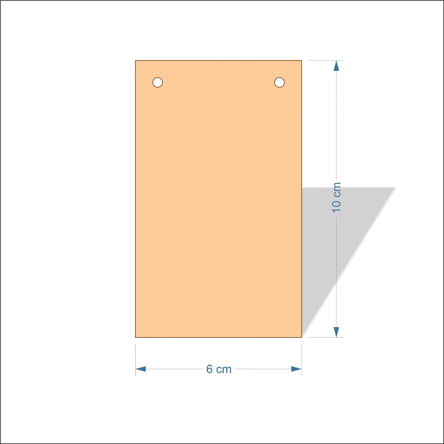 6 cm Wide Blank board plaques with square corners - plywood