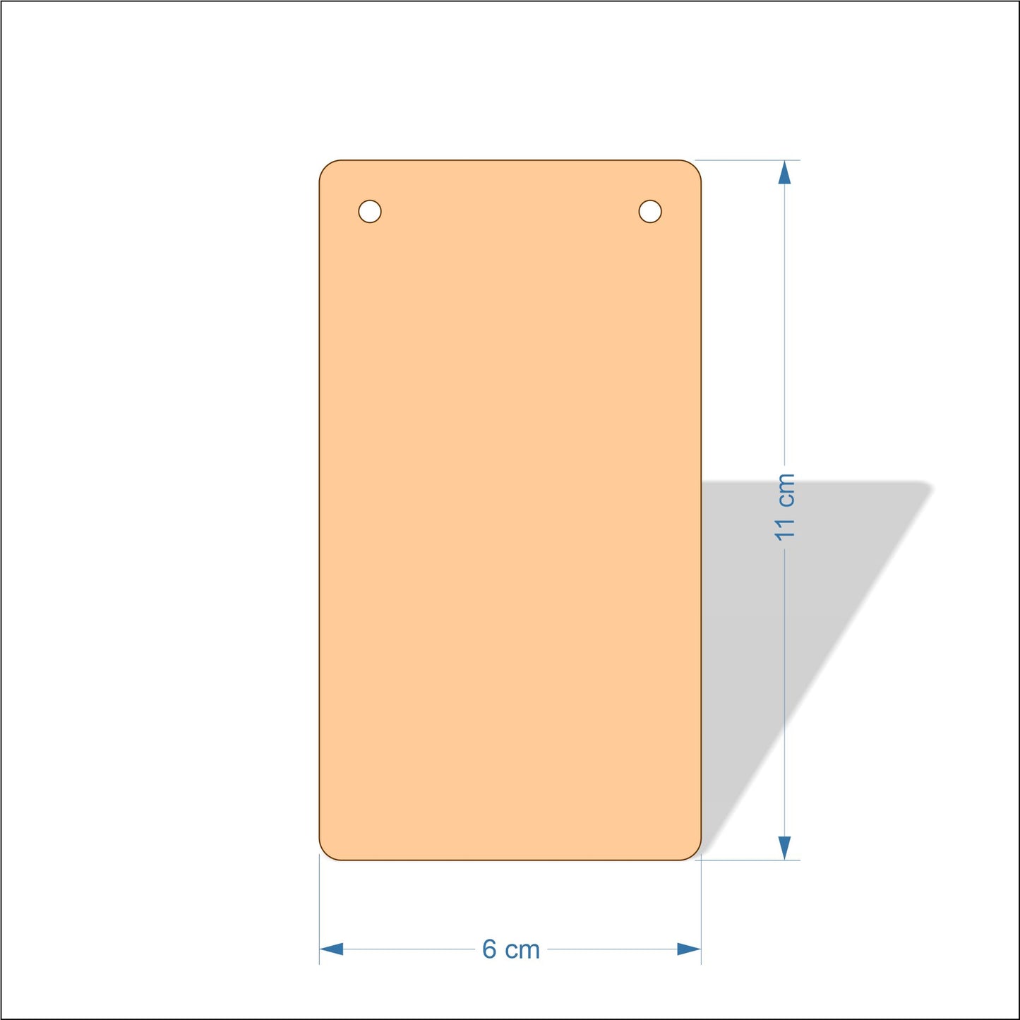 6 cm Wide 3mm thick MDF Plaques with rounded corners