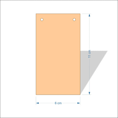 6 cm Wide Blank board plaques with square corners - plywood