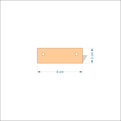 6 cm Wide Blank board plaques with square corners - plywood