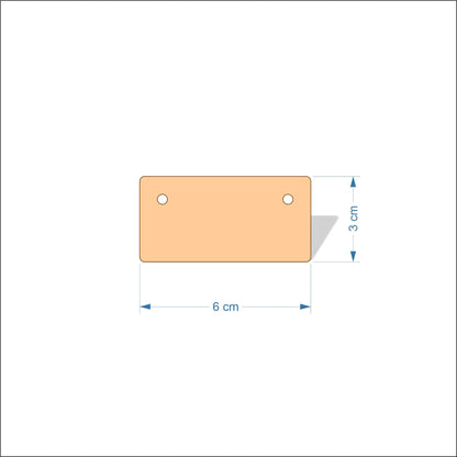 6 cm Wide Blank board plaques with rounded corners - plywood