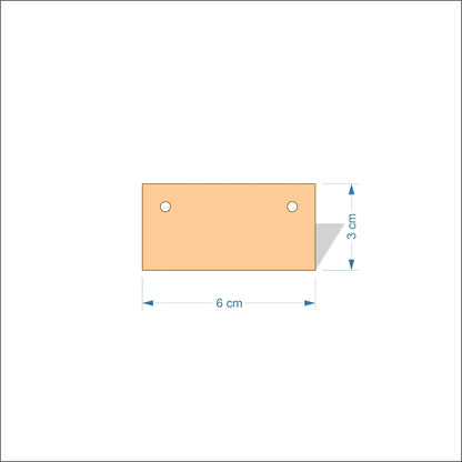 6 cm Wide Blank board plaques with square corners - plywood