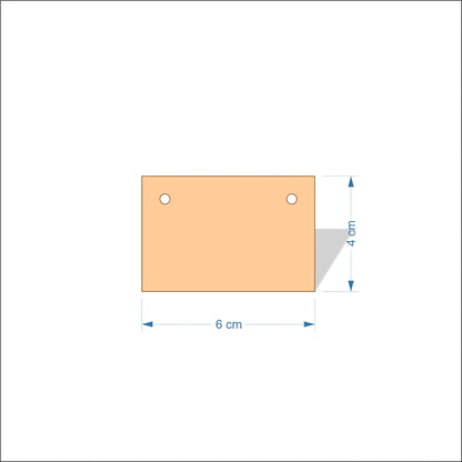 6 cm Wide Blank board plaques with square corners - plywood