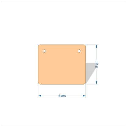 6 cm Wide 3mm thick MDF Plaques with rounded corners