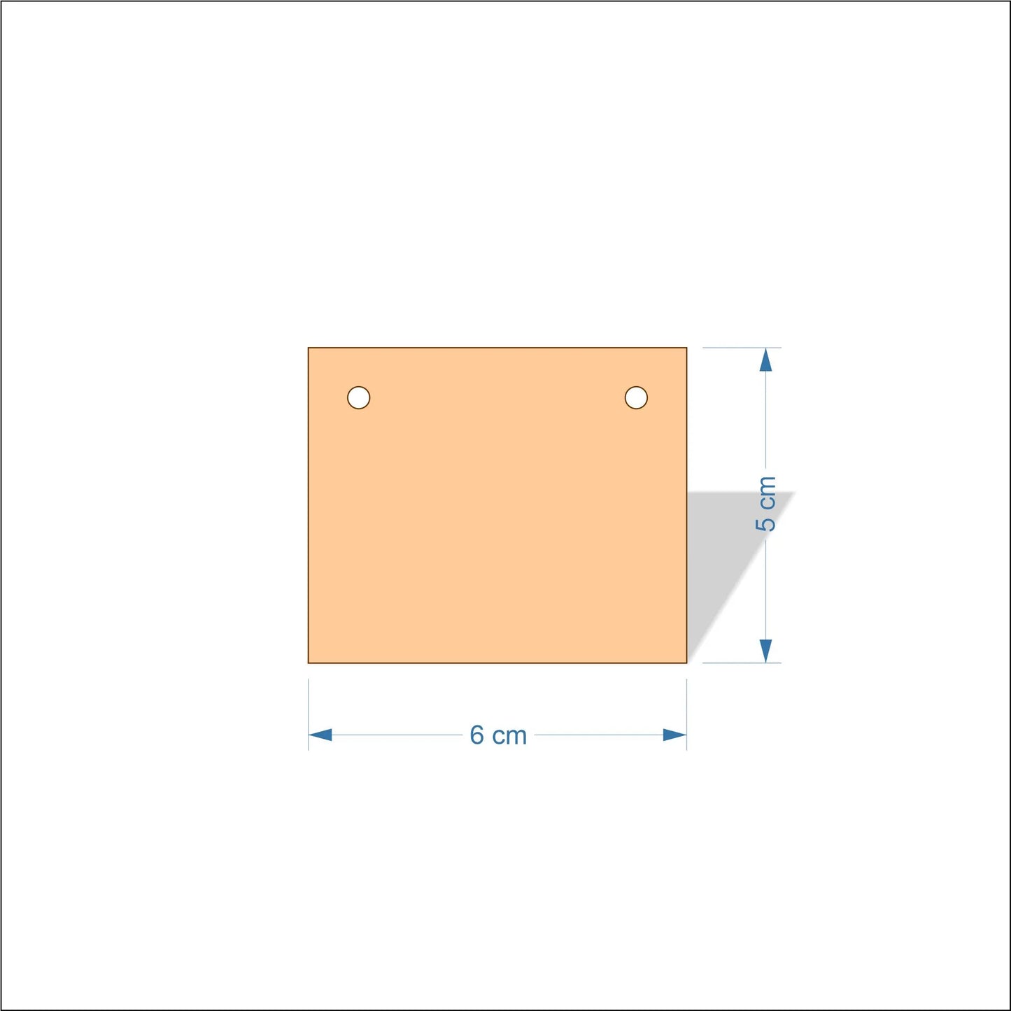 6 cm Wide Blank board plaques with square corners - plywood