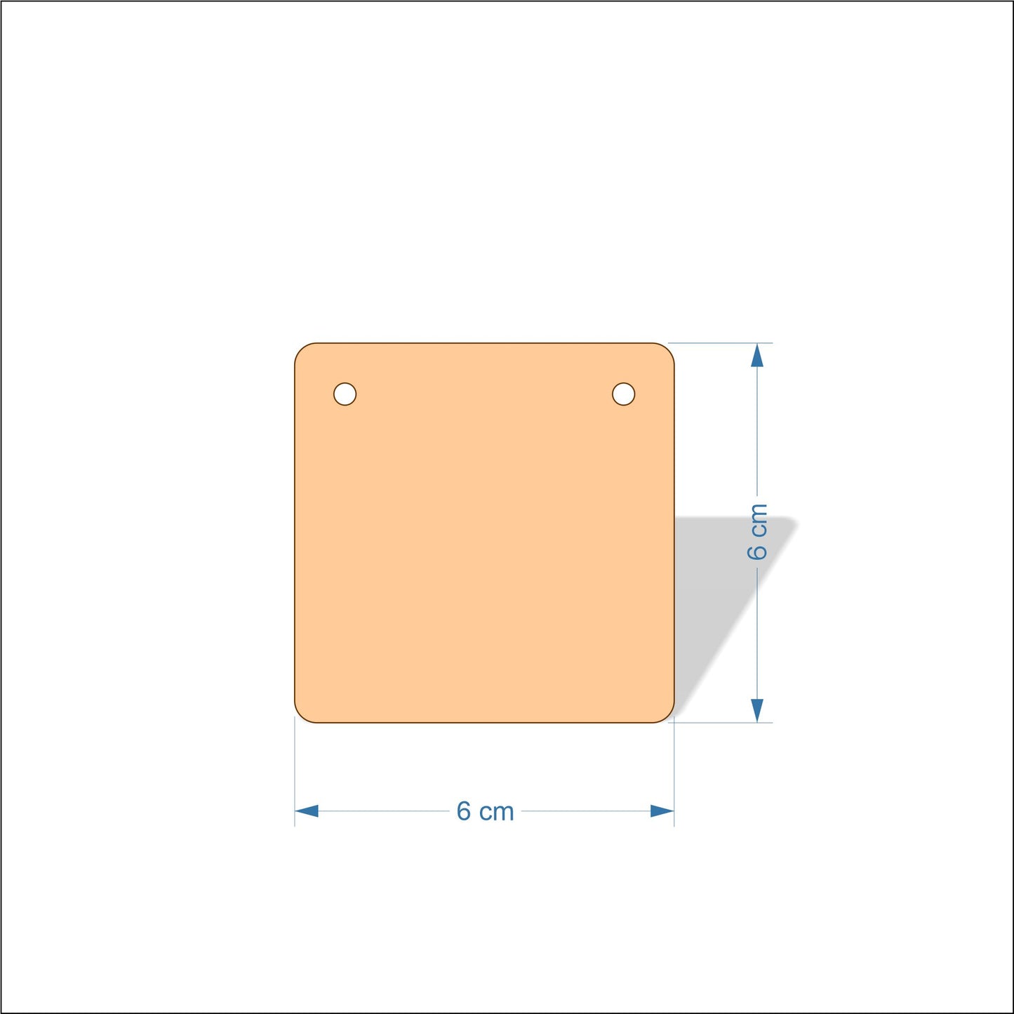 6 cm Wide 3mm thick MDF Plaques with rounded corners