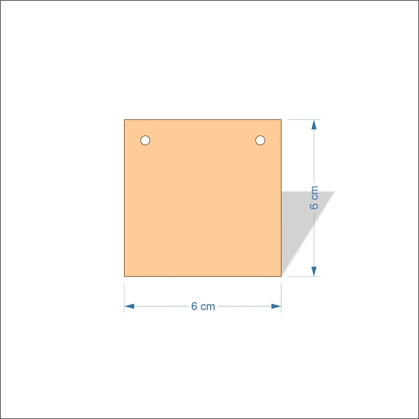 6 cm Wide Blank board plaques with square corners - plywood