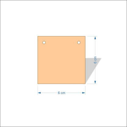 6 cm Wide Blank board plaques with square corners - plywood