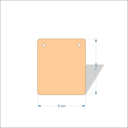 6 cm Wide Blank board plaques with rounded corners - plywood