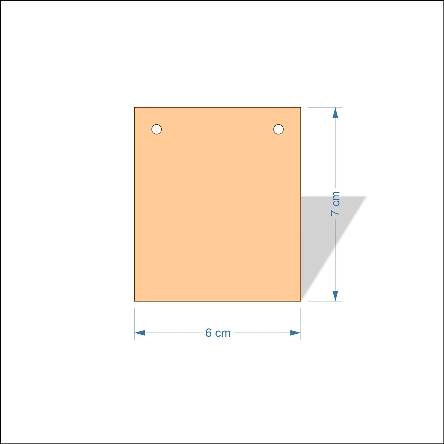 6 cm Wide Blank board plaques with square corners - plywood