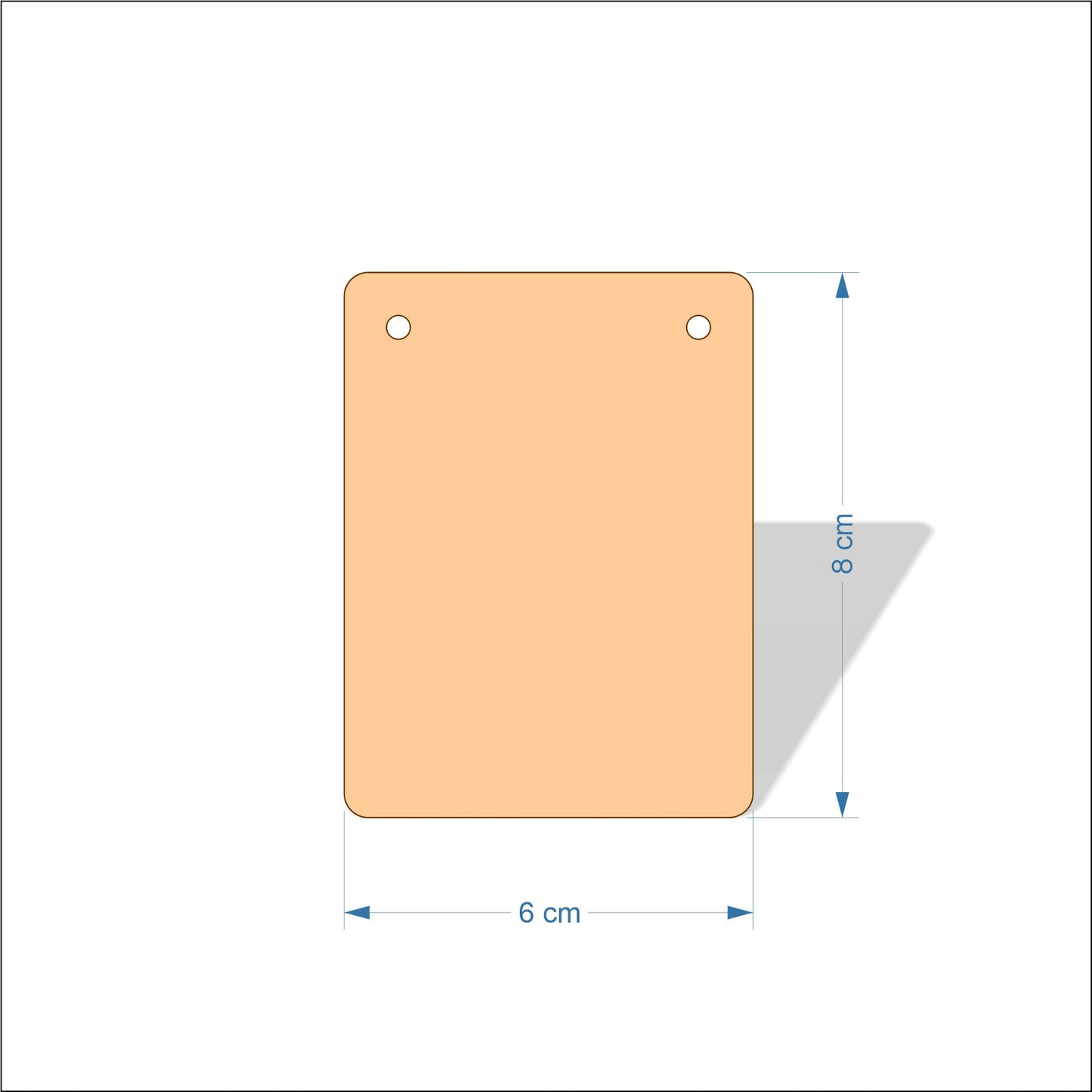 6 cm Wide 3mm thick MDF Plaques with rounded corners