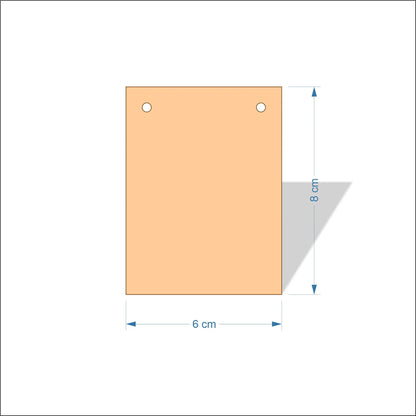 6 cm Wide Blank board plaques with square corners - plywood