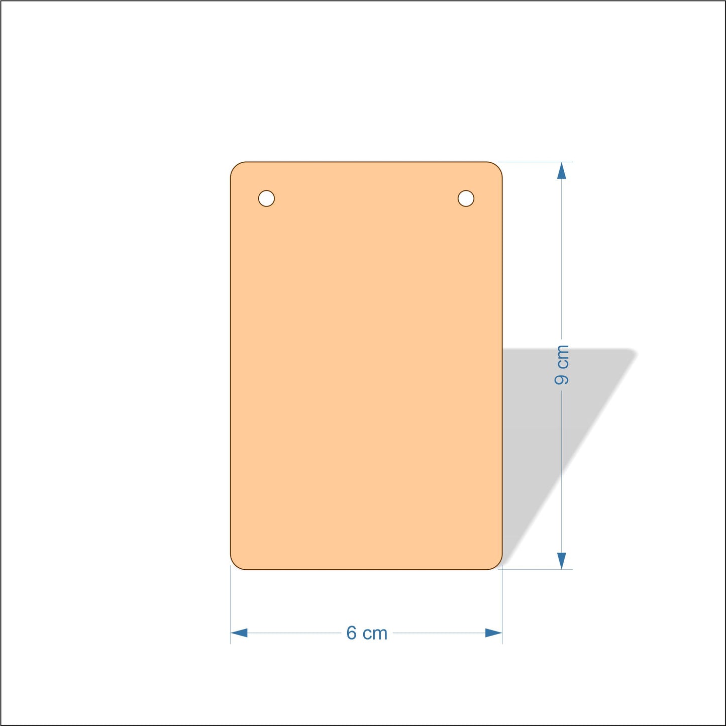 6 cm Wide 3mm thick MDF Plaques with rounded corners