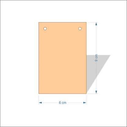 6 cm Wide Blank board plaques with square corners - plywood