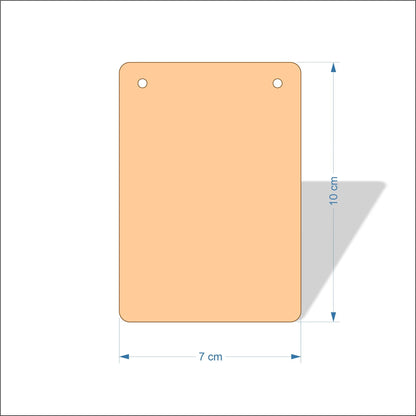 7 cm Wide Blank board plaques with rounded corners - plywood