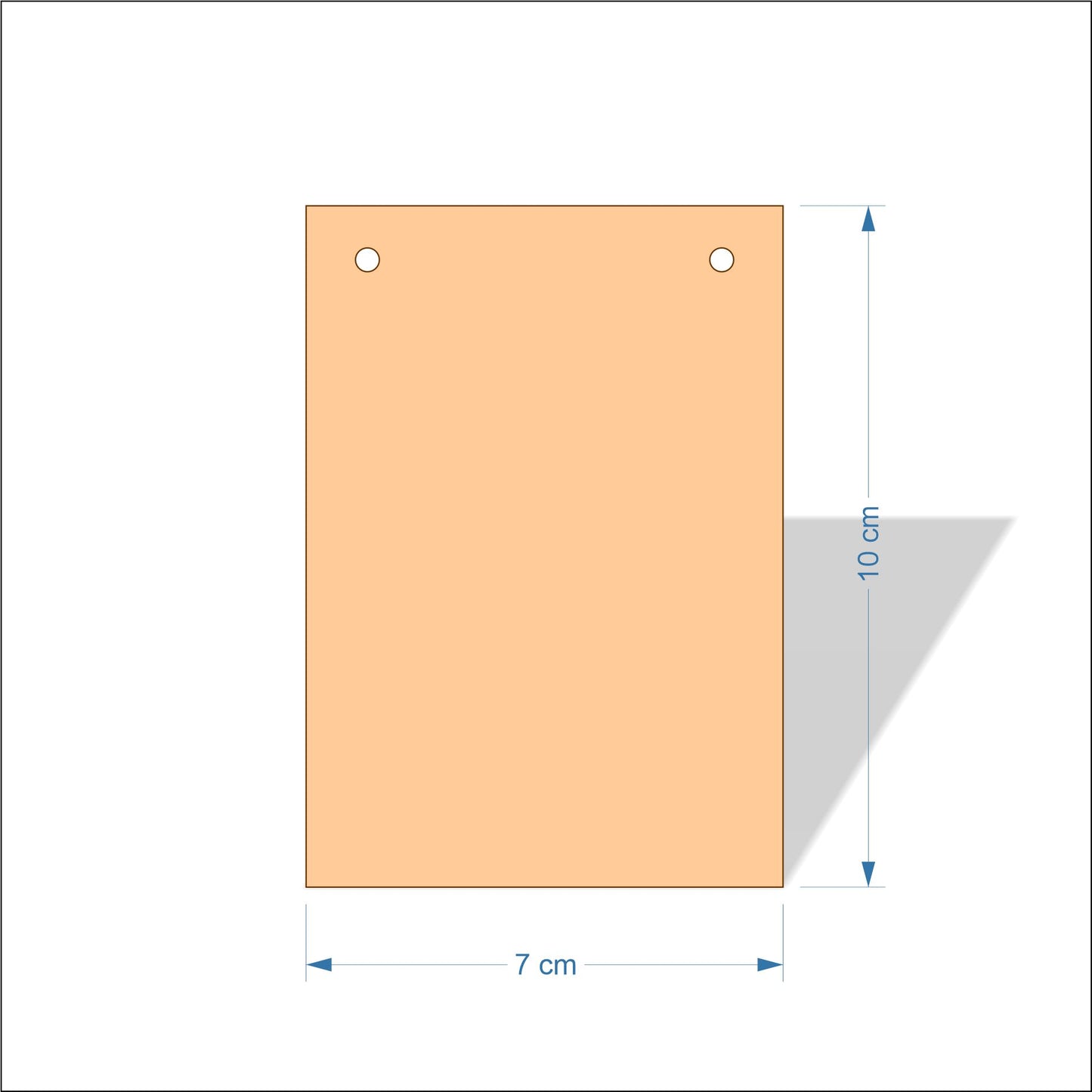 7 cm Wide 3mm thick MDF Plaques with square corners