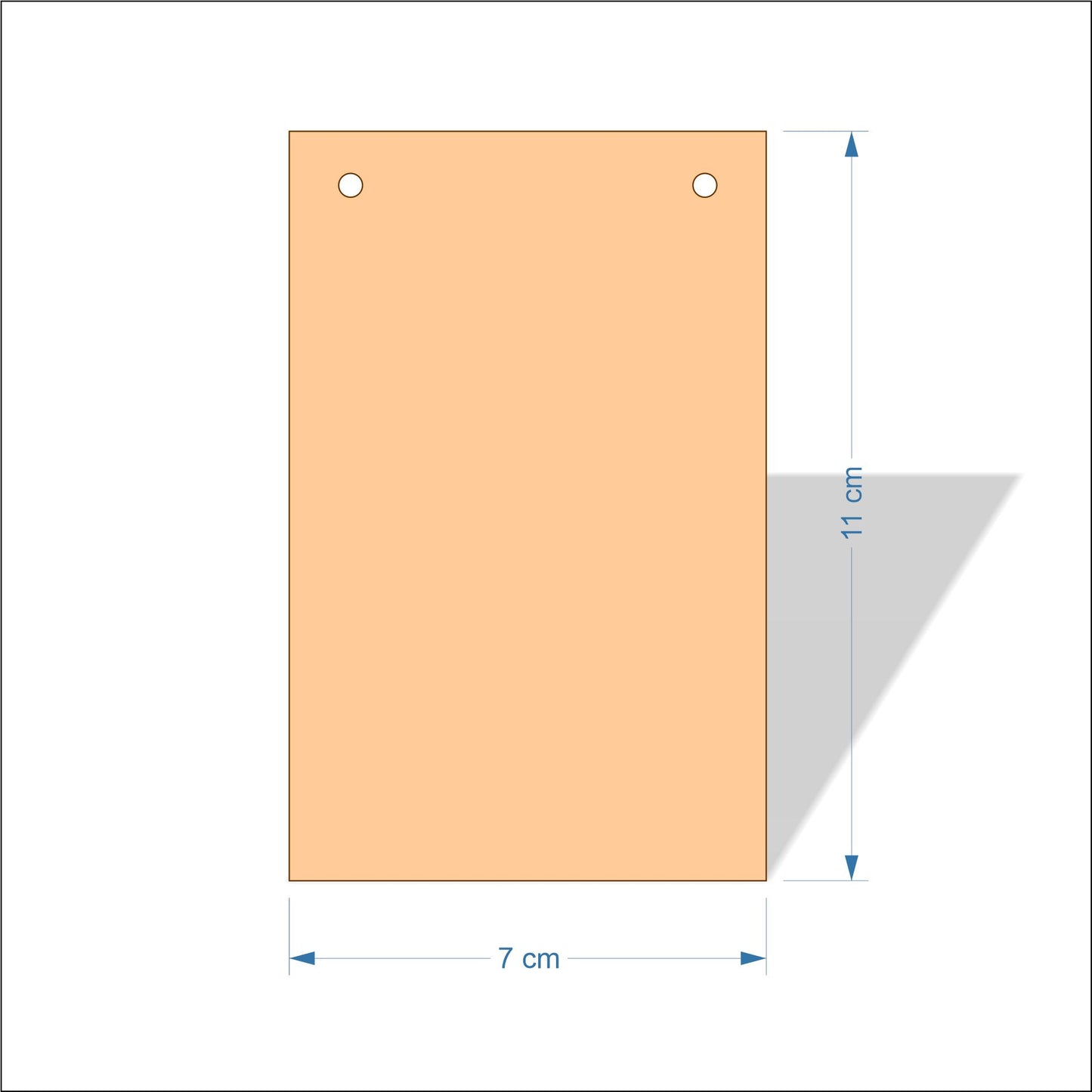 7 cm Wide 3mm thick MDF Plaques with square corners