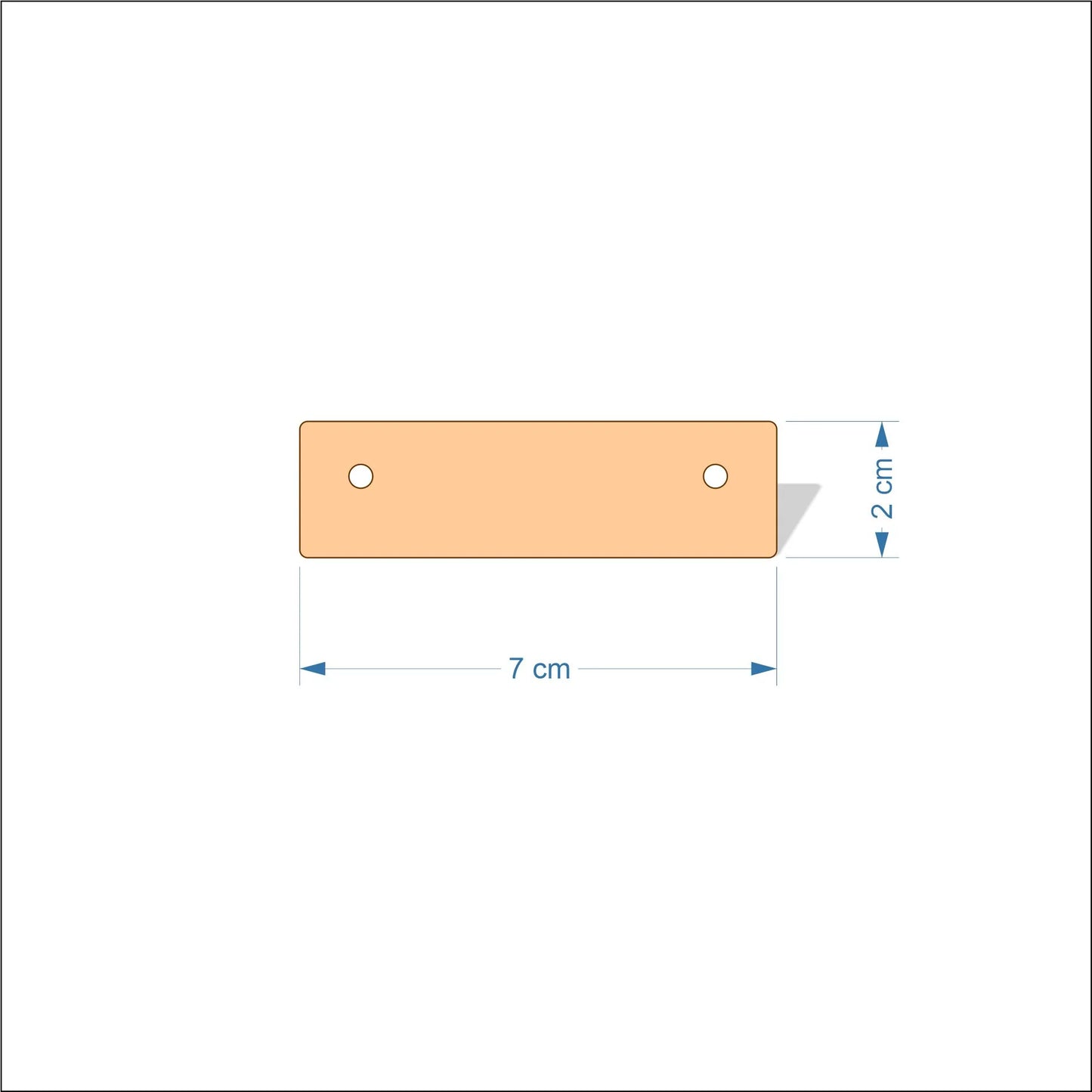 7 cm Wide Blank board plaques with rounded corners - plywood