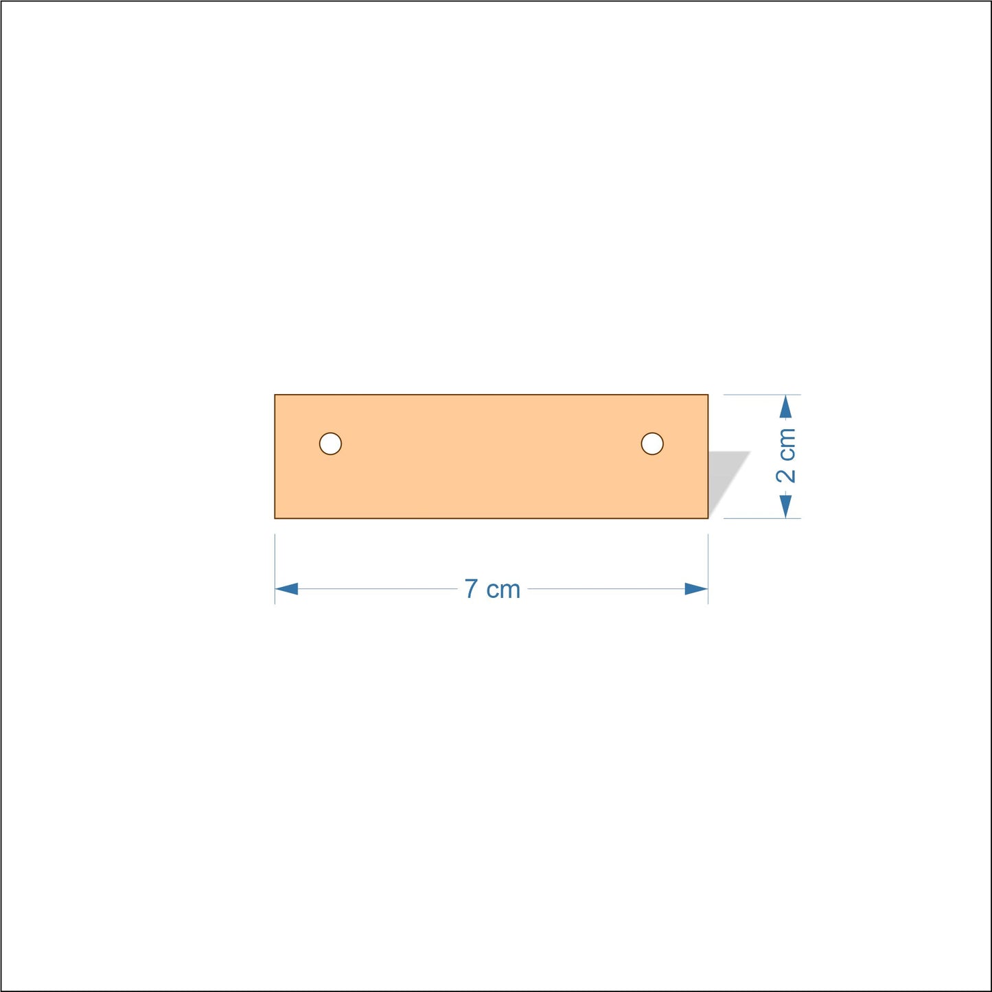 7 cm Wide 3mm thick MDF Plaques with square corners