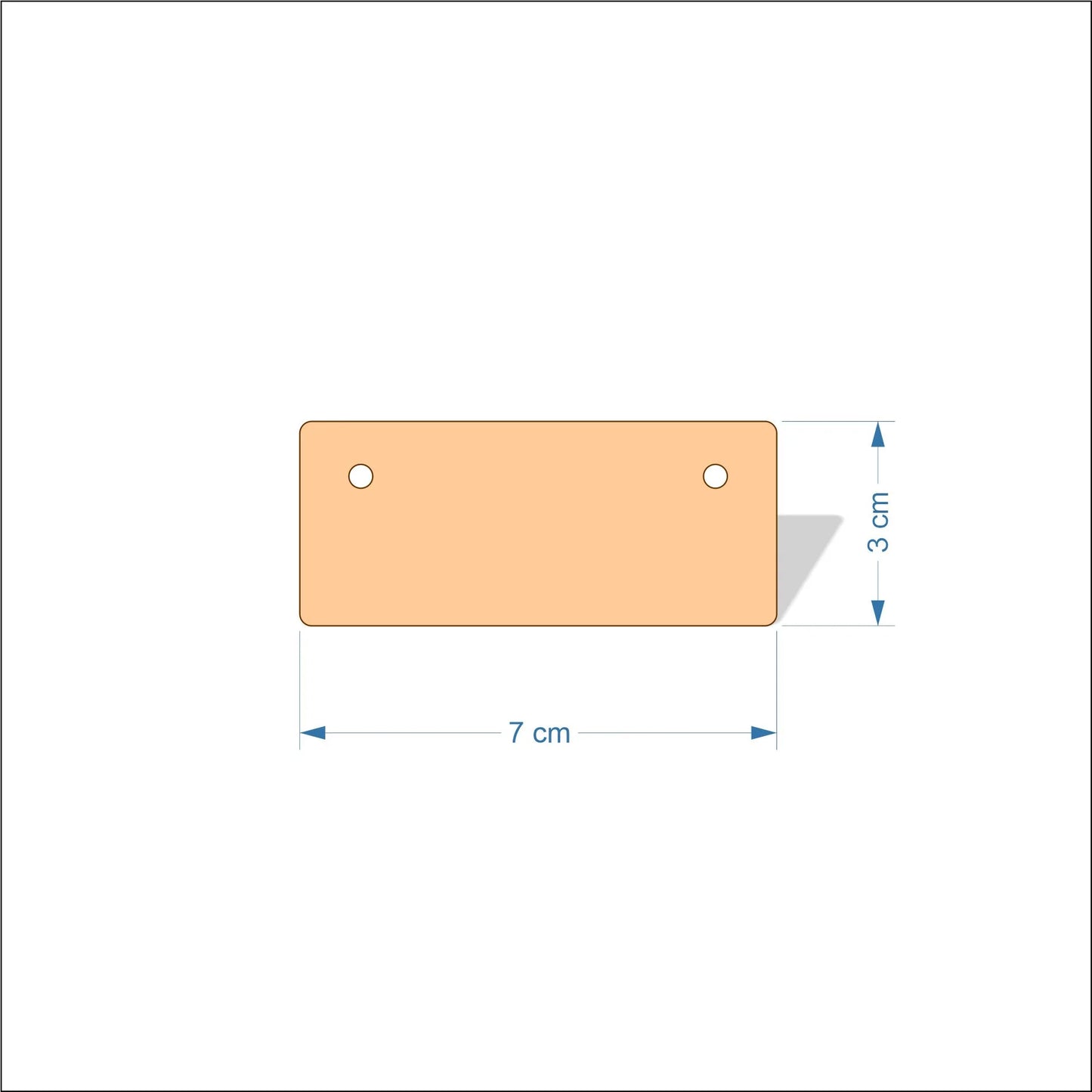 7 cm Wide Blank board plaques with rounded corners - plywood