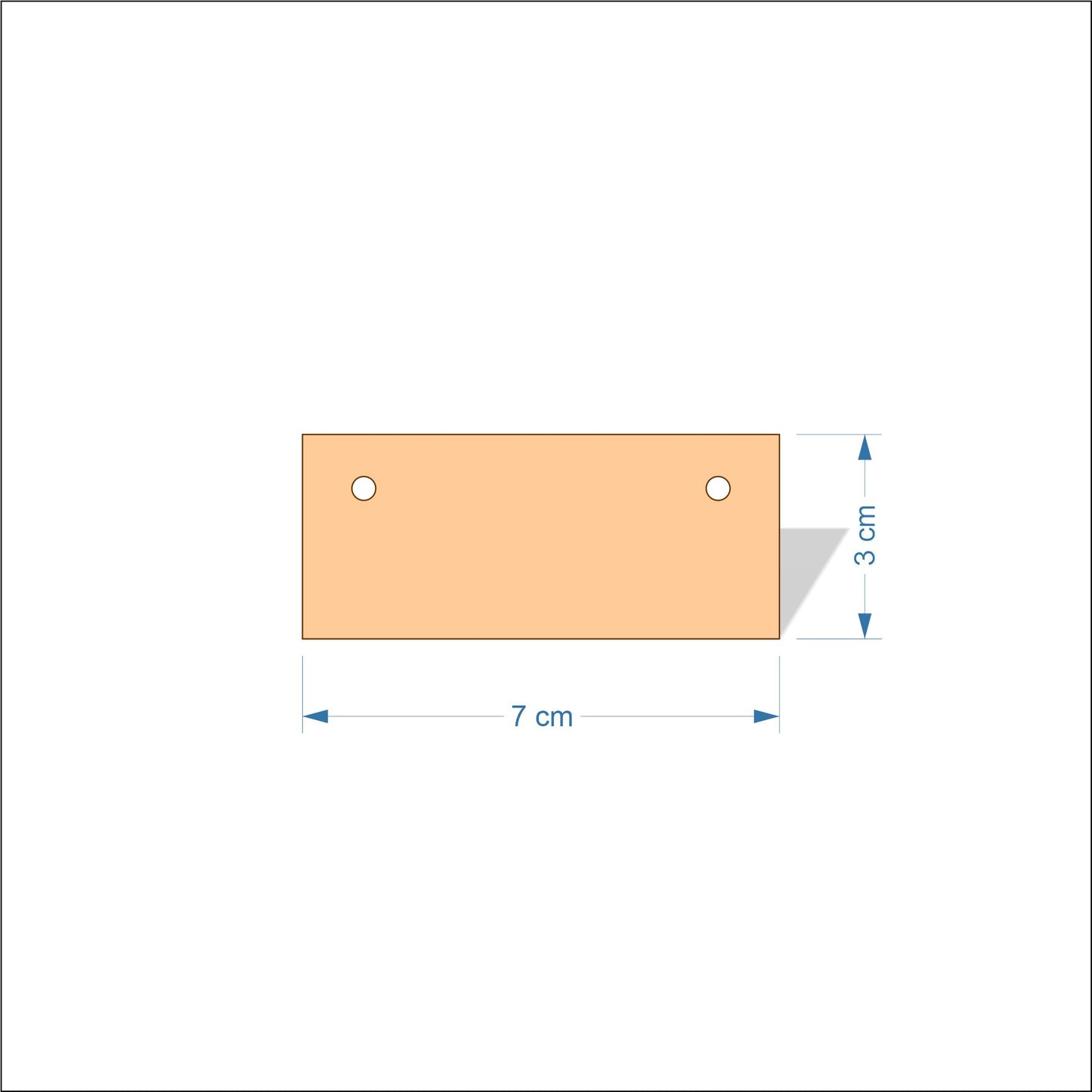 7 cm Wide 3mm thick MDF Plaques with square corners