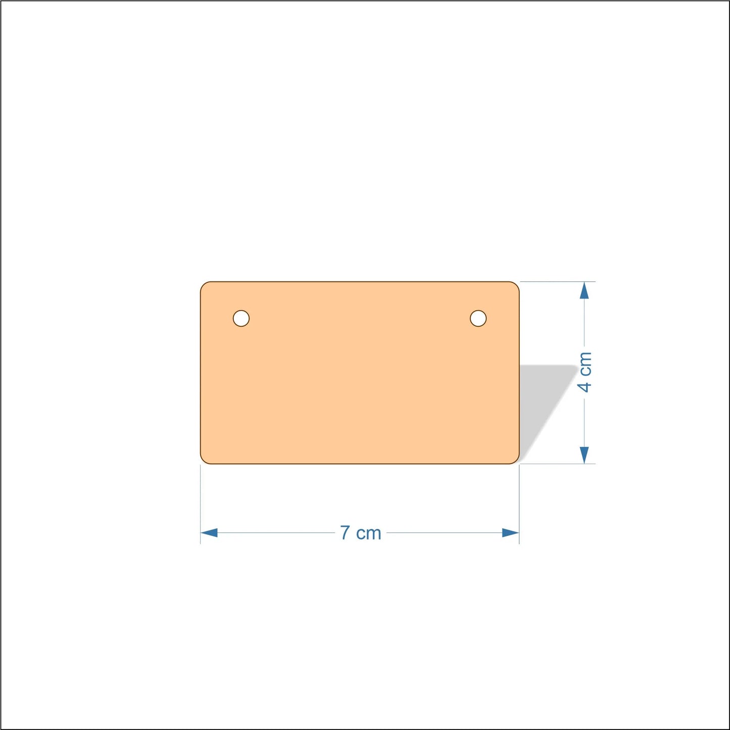 7 cm Wide Blank board plaques with rounded corners - plywood