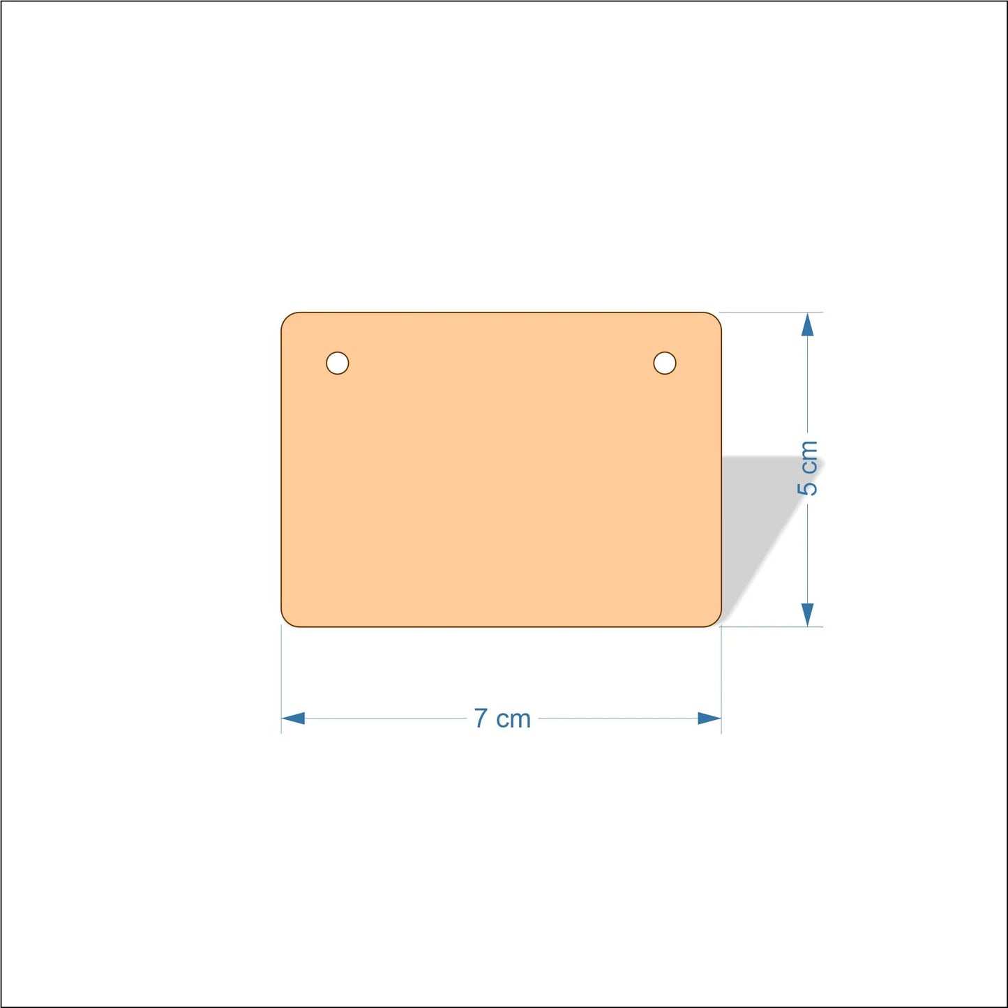 7 cm Wide Blank board plaques with rounded corners - plywood