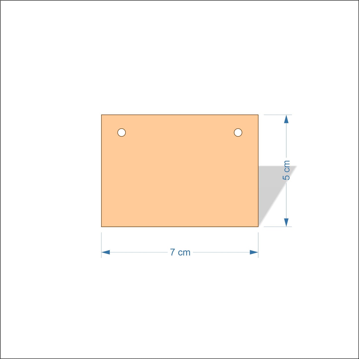 7 cm Wide 3mm thick MDF Plaques with square corners