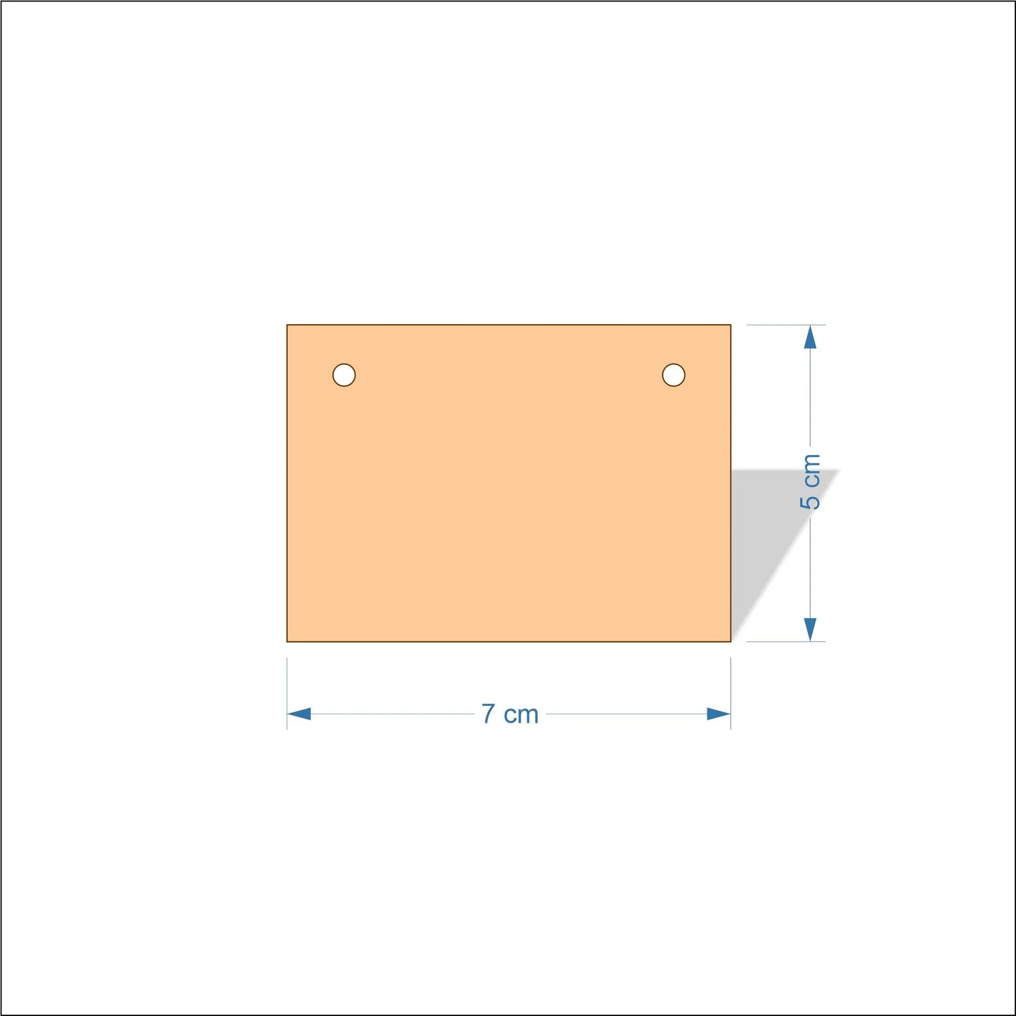 7 cm Wide Blank board plaques with square corners - plywood