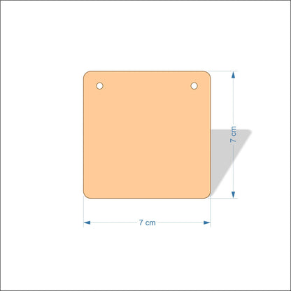 7 cm Wide Blank board plaques with rounded corners - plywood