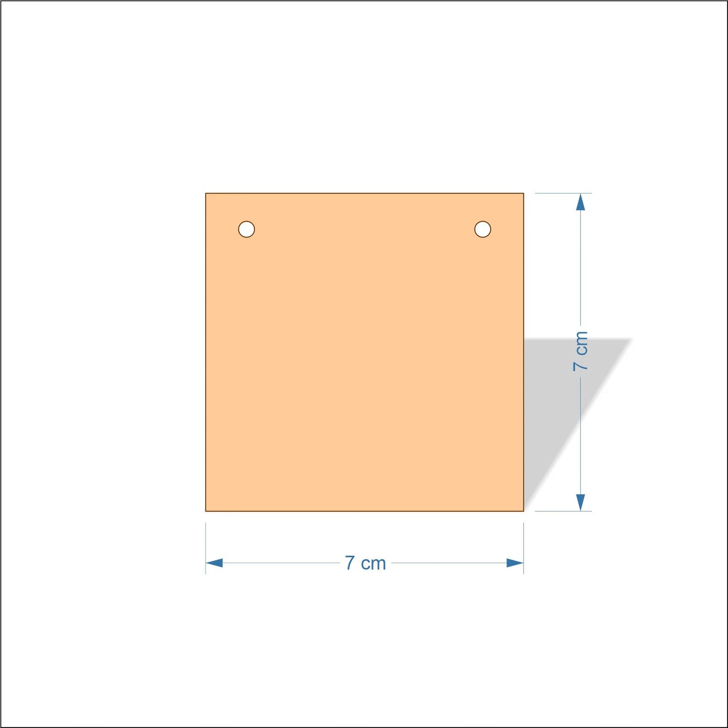 7 cm Wide Blank board plaques with square corners - plywood