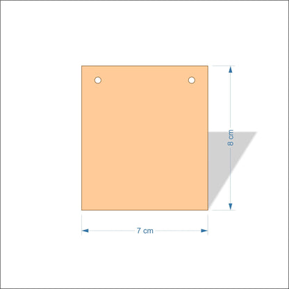 7 cm Wide Blank board plaques with square corners - plywood