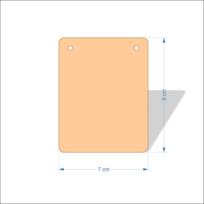 7 cm Wide Blank board plaques with rounded corners - plywood