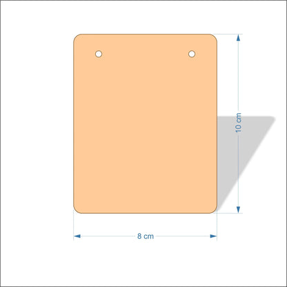 8 cm Wide Blank board plaques with rounded corners - plywood