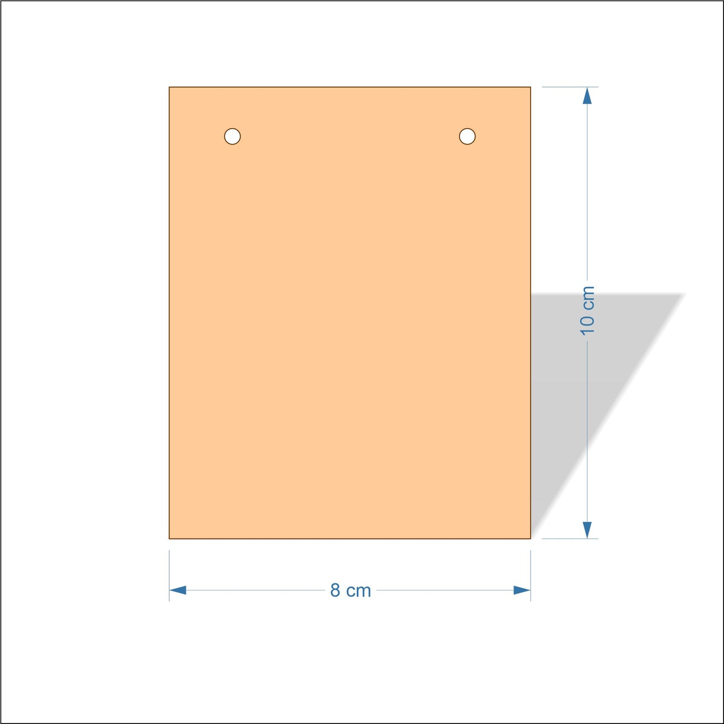 8 cm Wide 3mm thick MDF Plaques with square corners