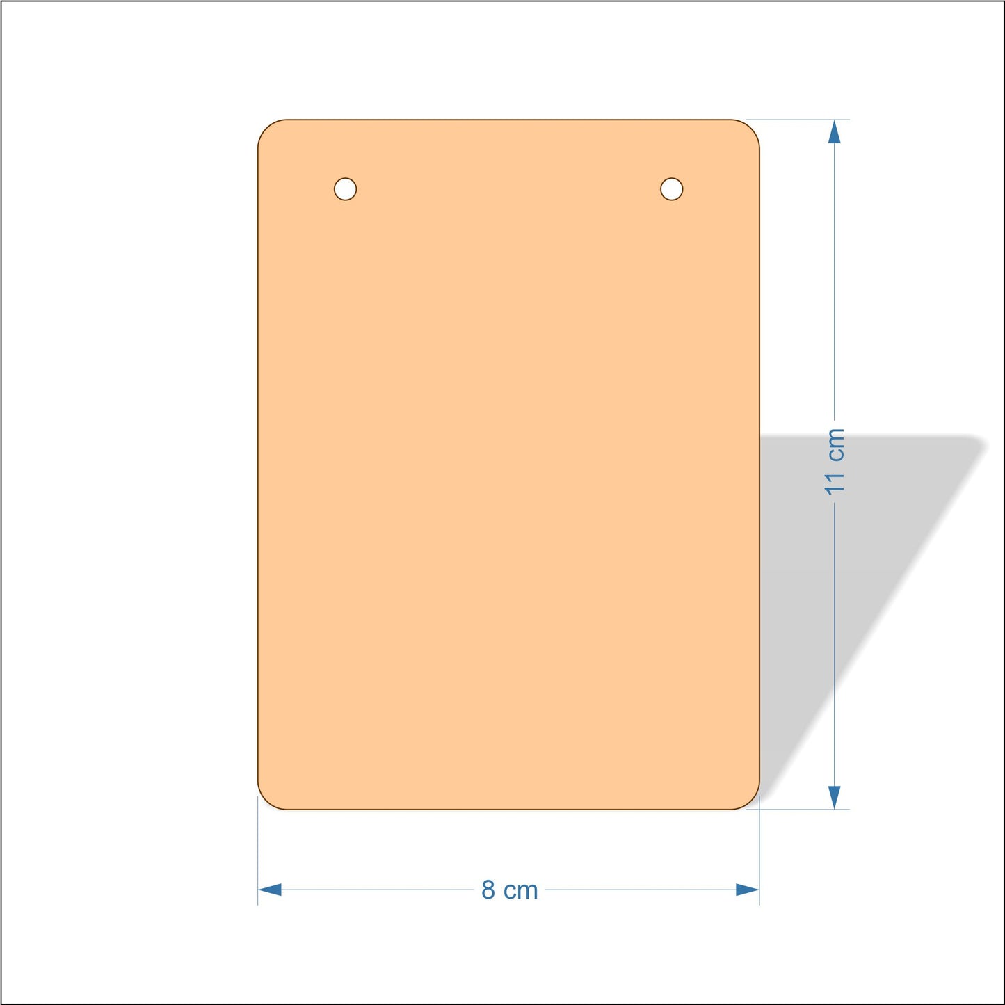 8 cm Wide 3mm thick MDF Plaques with rounded corners