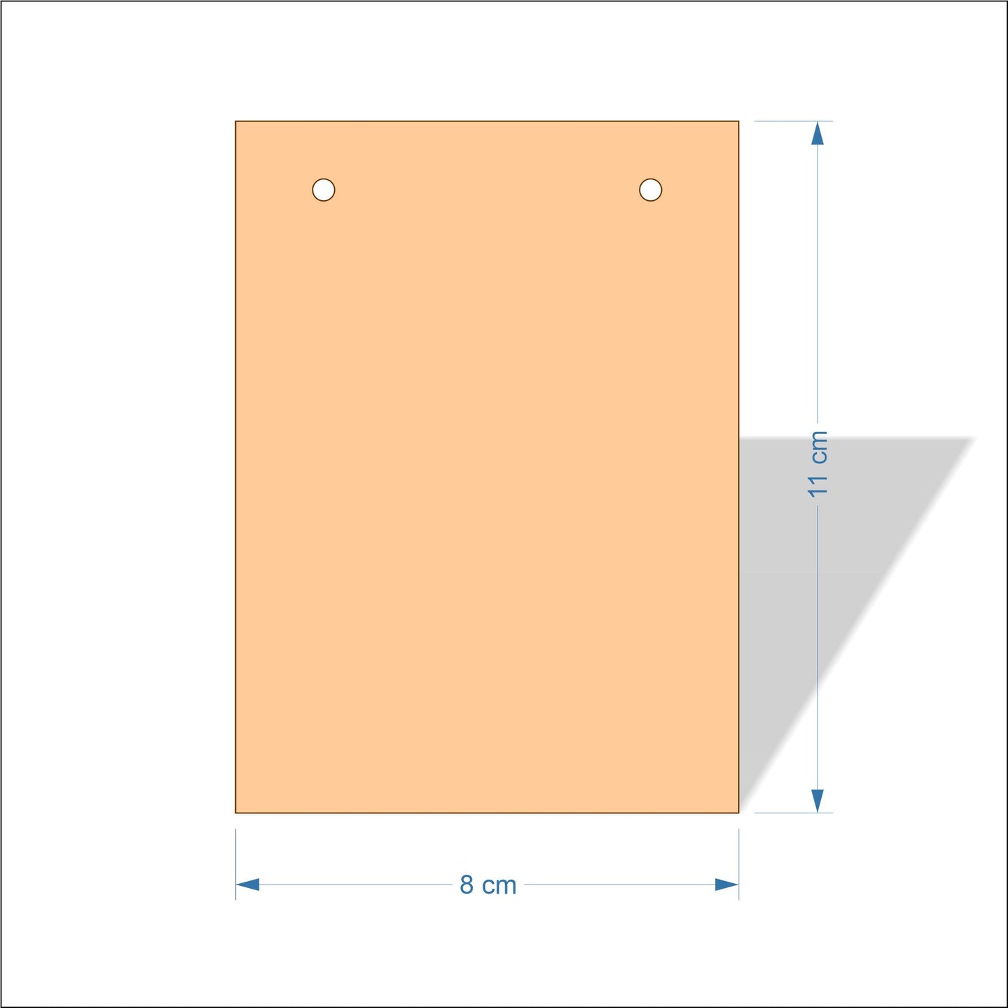 8 cm Wide 3mm thick MDF Plaques with square corners