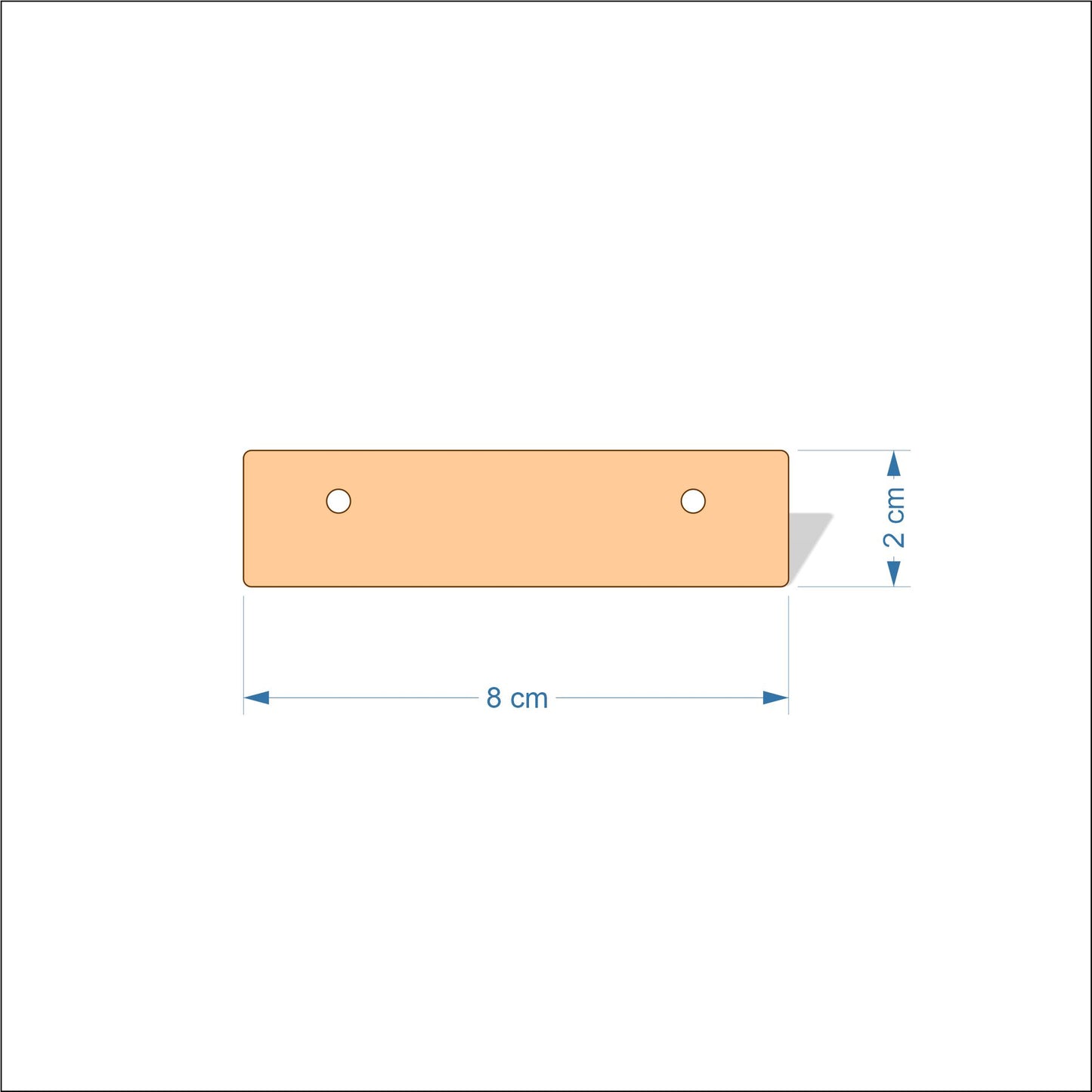 8 cm Wide 3mm thick MDF Plaques with rounded corners