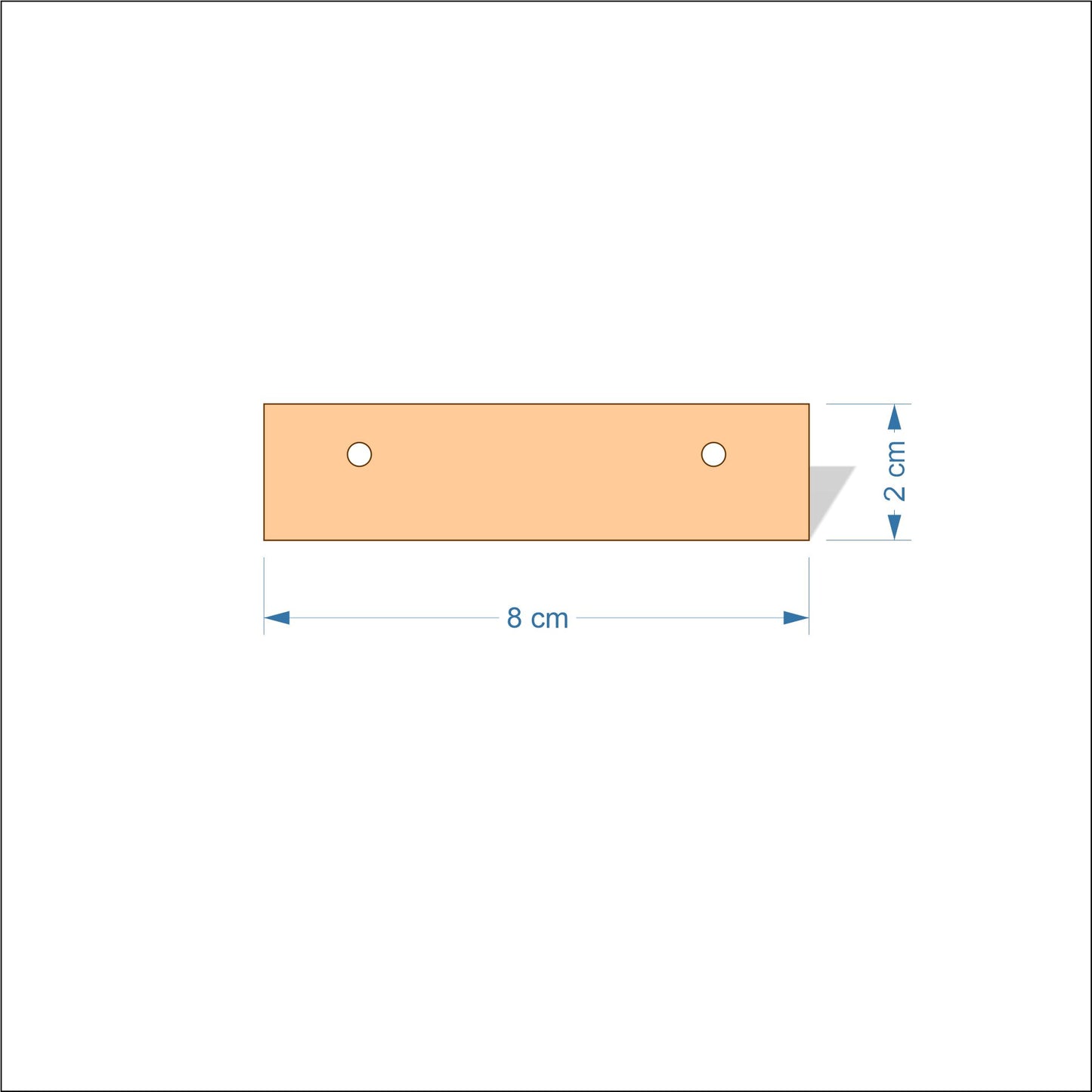 8 cm Wide 3mm thick MDF Plaques with square corners