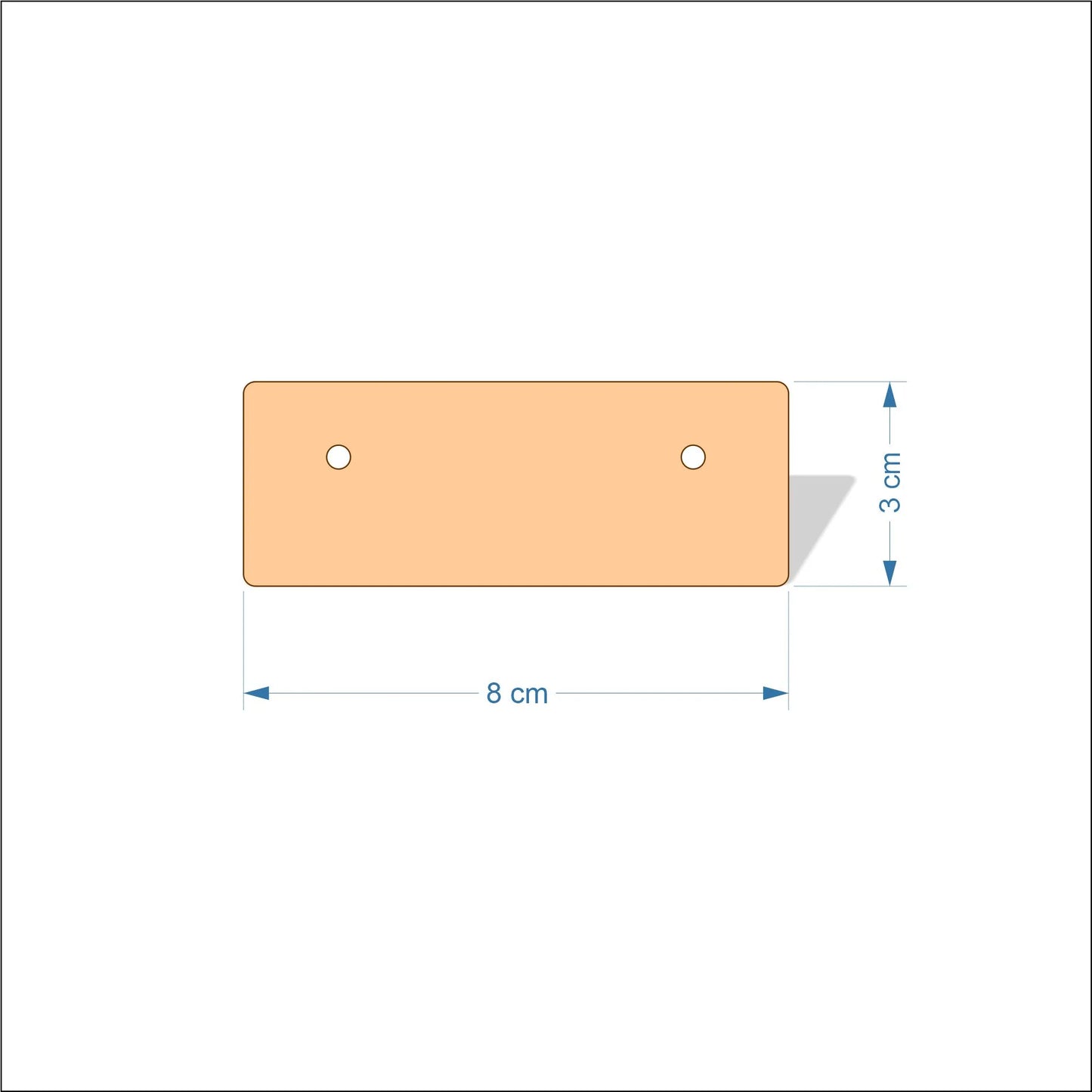 8 cm Wide Blank board plaques with rounded corners - plywood