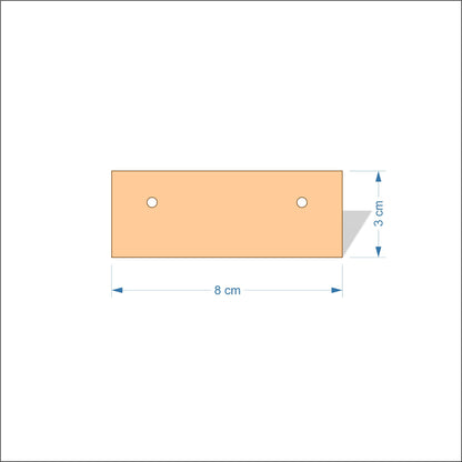 8 cm Wide 3mm thick MDF Plaques with square corners