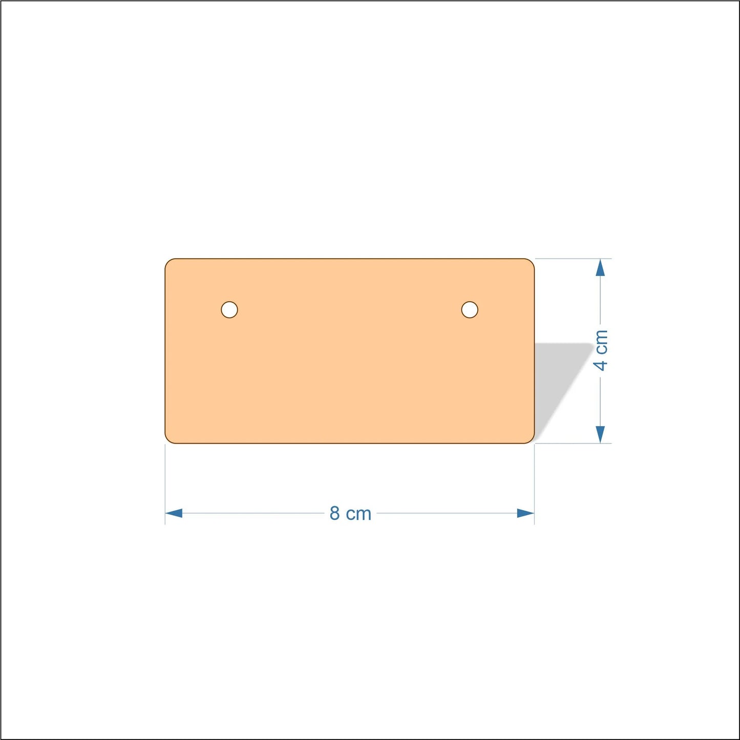 8 cm Wide Blank board plaques with rounded corners - plywood