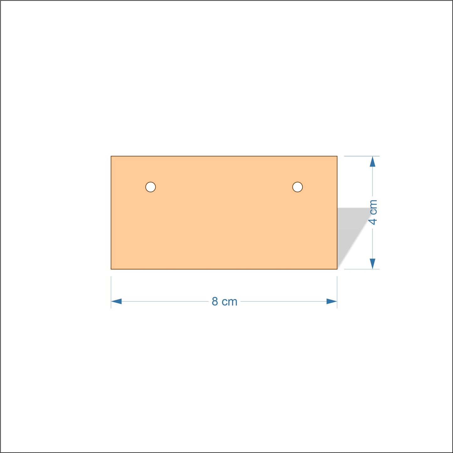 8 cm Wide 3mm thick MDF Plaques with square corners