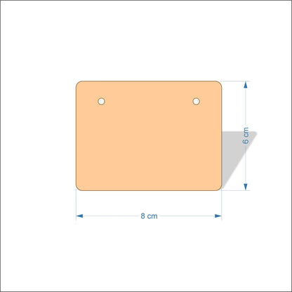 8 cm Wide Blank board plaques with rounded corners - plywood