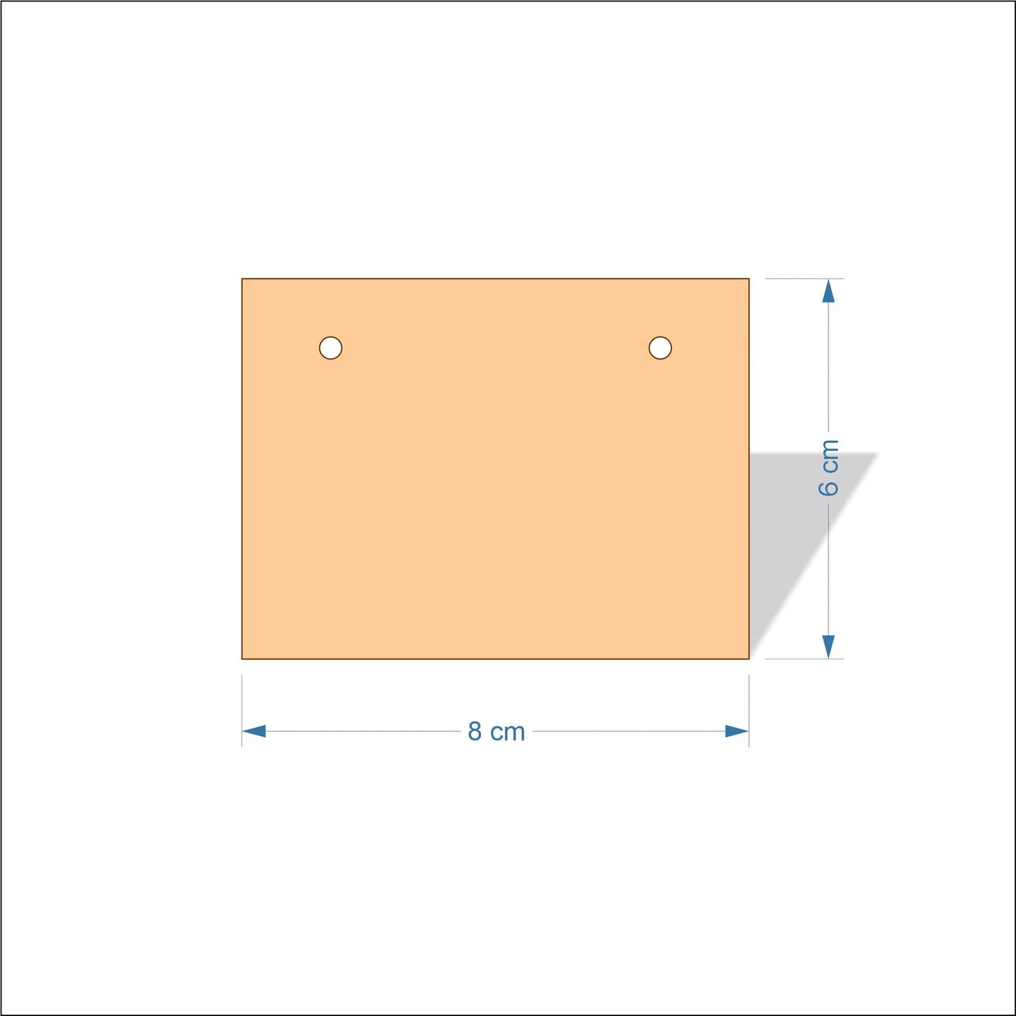 8 cm Wide Blank board plaques with square corners - plywood