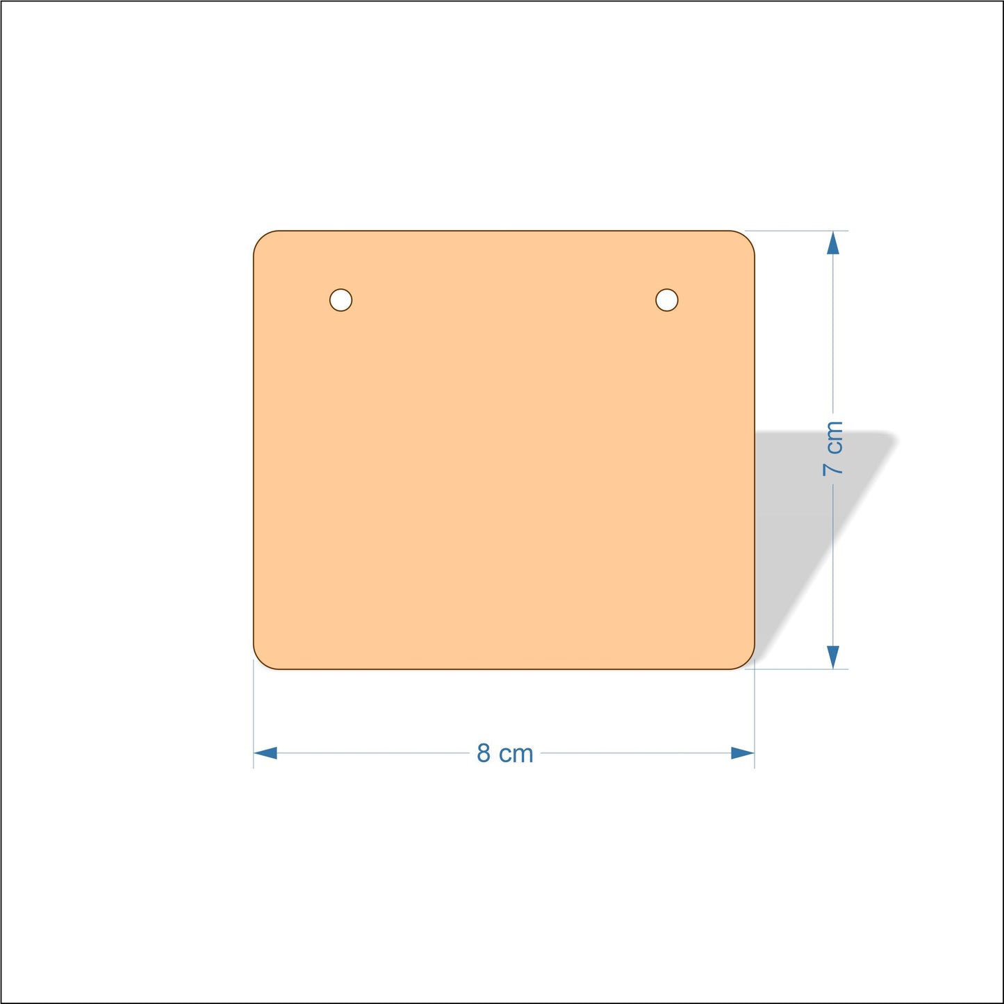 8 cm Wide 3mm thick MDF Plaques with rounded corners