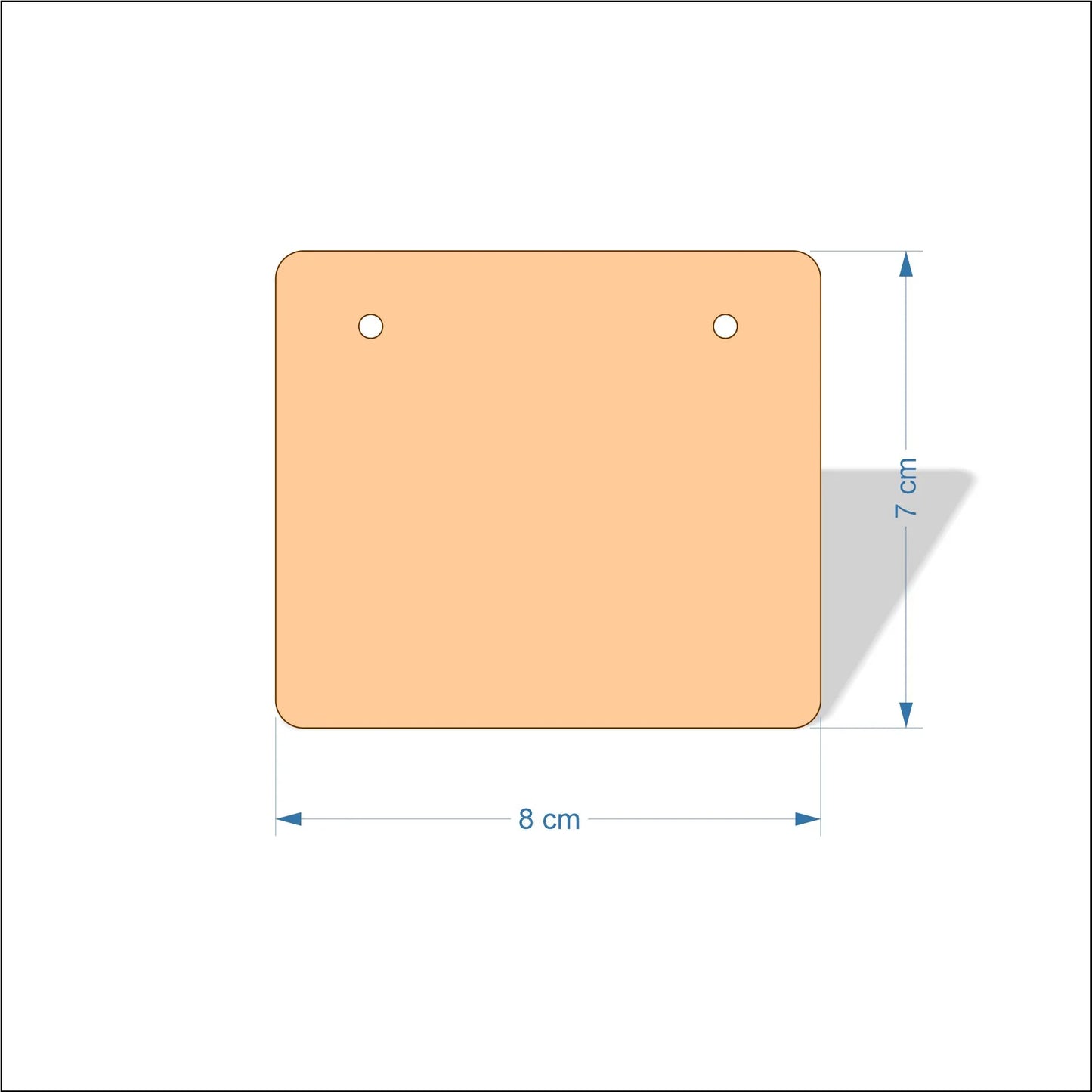 8 cm Wide Blank board plaques with rounded corners - plywood