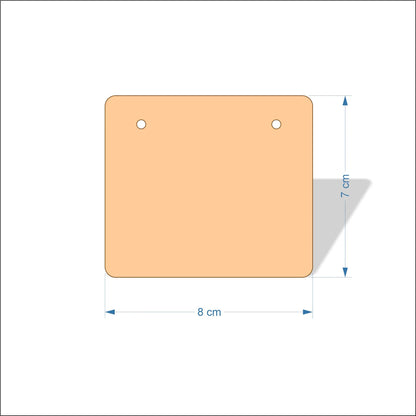 8 cm Wide Blank board plaques with rounded corners - plywood